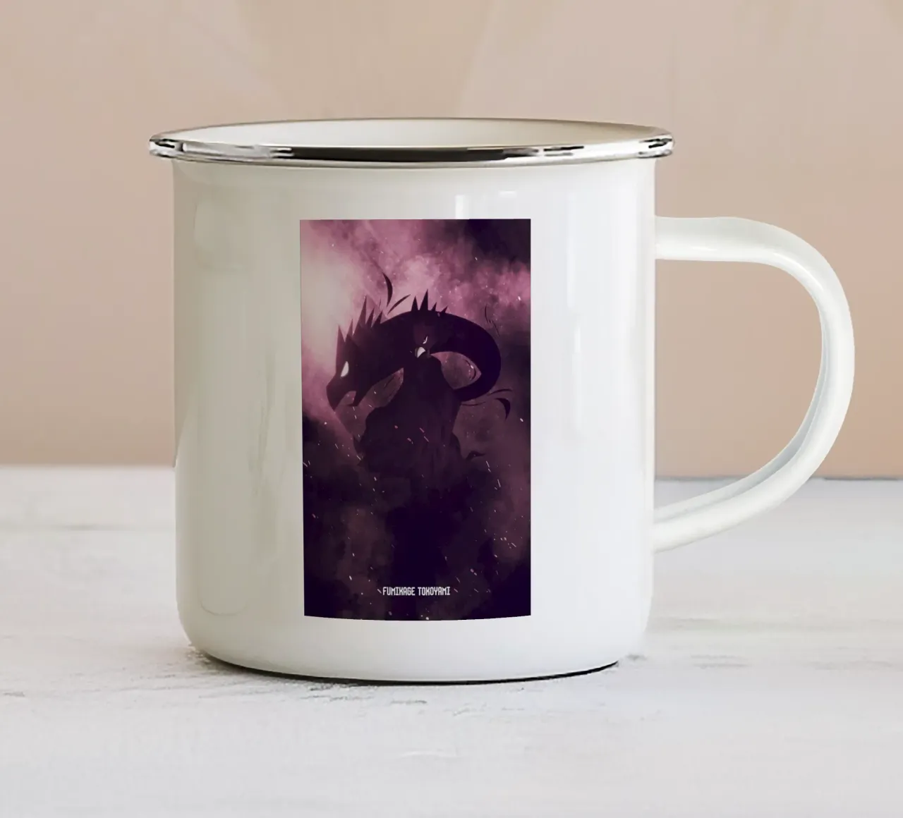 Fumikage Tokoyami tazza in smalto da FreeArtStudio