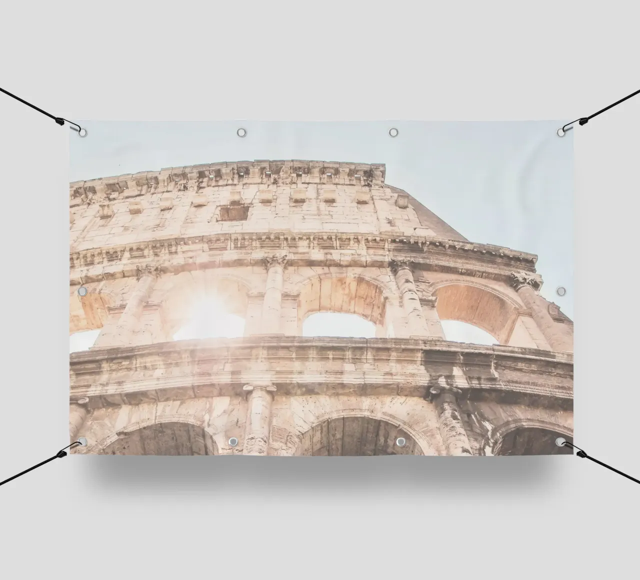 Rome, Italie I Vue du Colisée à la lumière d'un soleil d’été bâche pvc de Julie Travel Photography