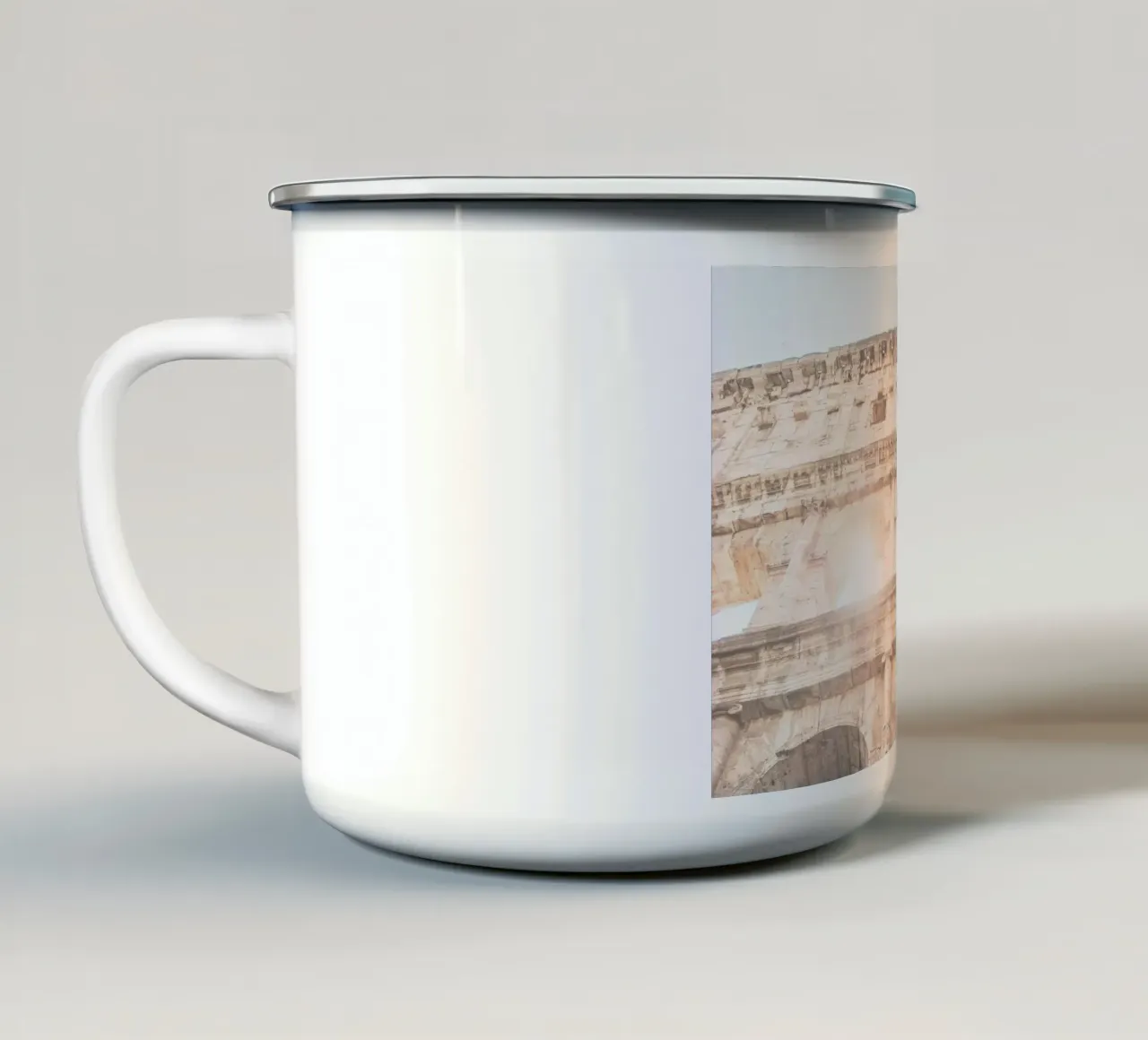 Rome, Italie I Vue du Colisée à la lumière d'un soleil d’été mug en émail de Julie Travel Photography