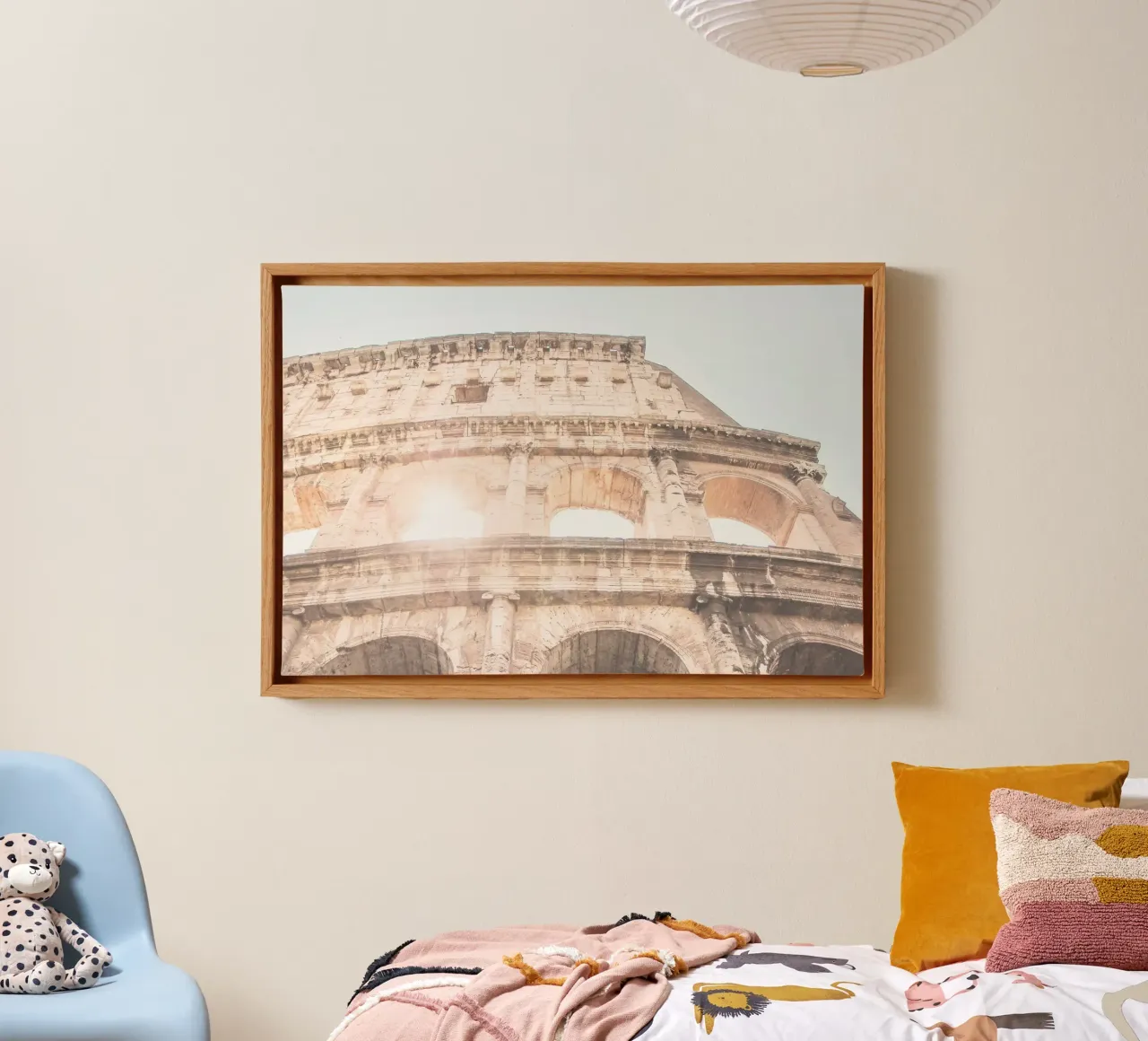 Rome, Italy I View of the Colosseum in the summer sunlight canvas with Floater frame by Julie Travel Photography