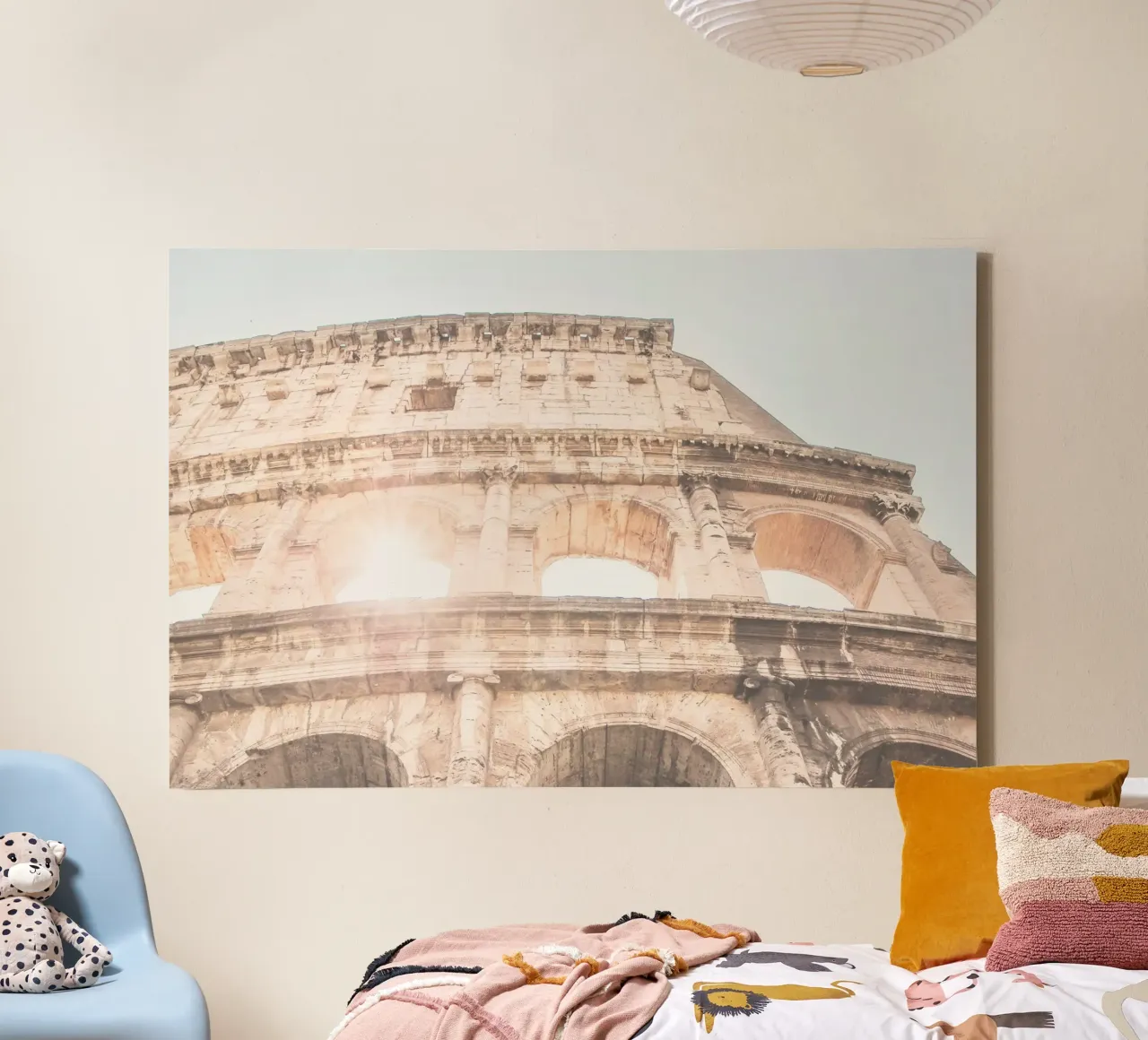 Rome, Italy I View of the Colosseum in the summer sunlight canvas with Floater frame by Julie Travel Photography