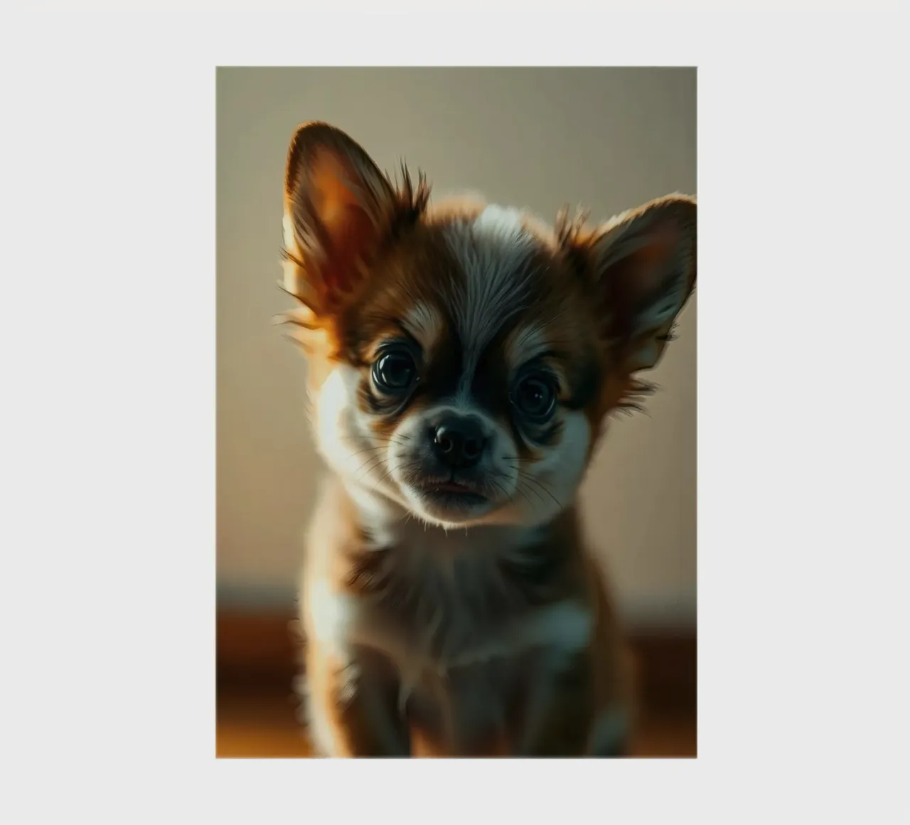 Un petit chien mignon aux grands yeux pose pour une photo douce et chaleureuse carnet de notes de DesignDoodle
