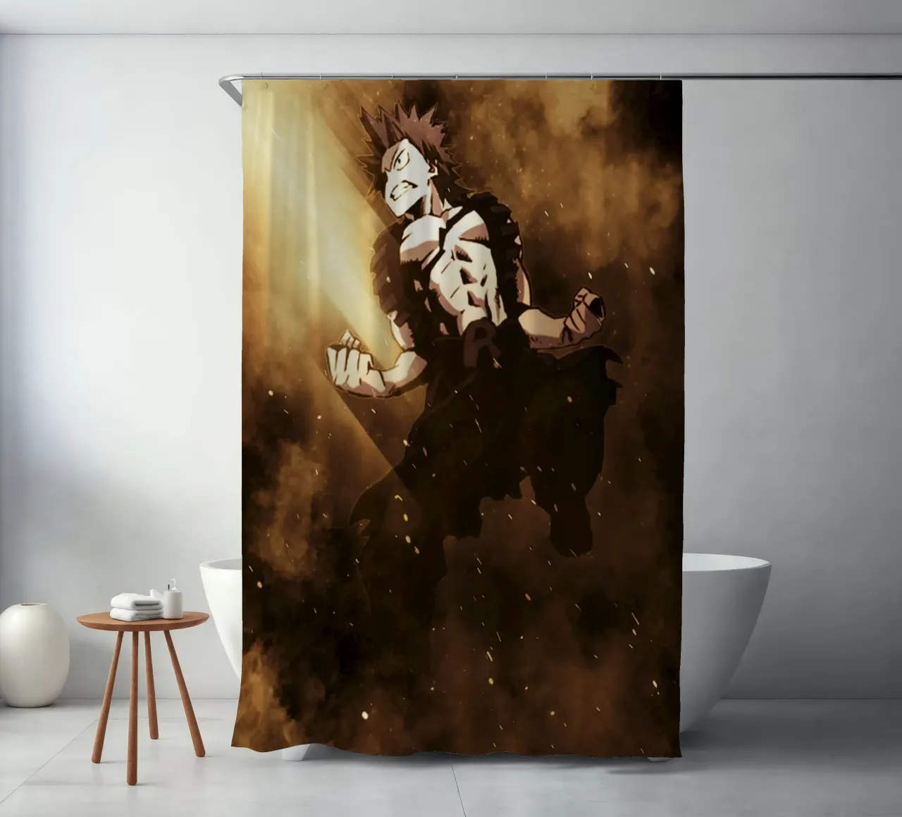 Kirishima Eijirou shower curtain by FreeArtStudio