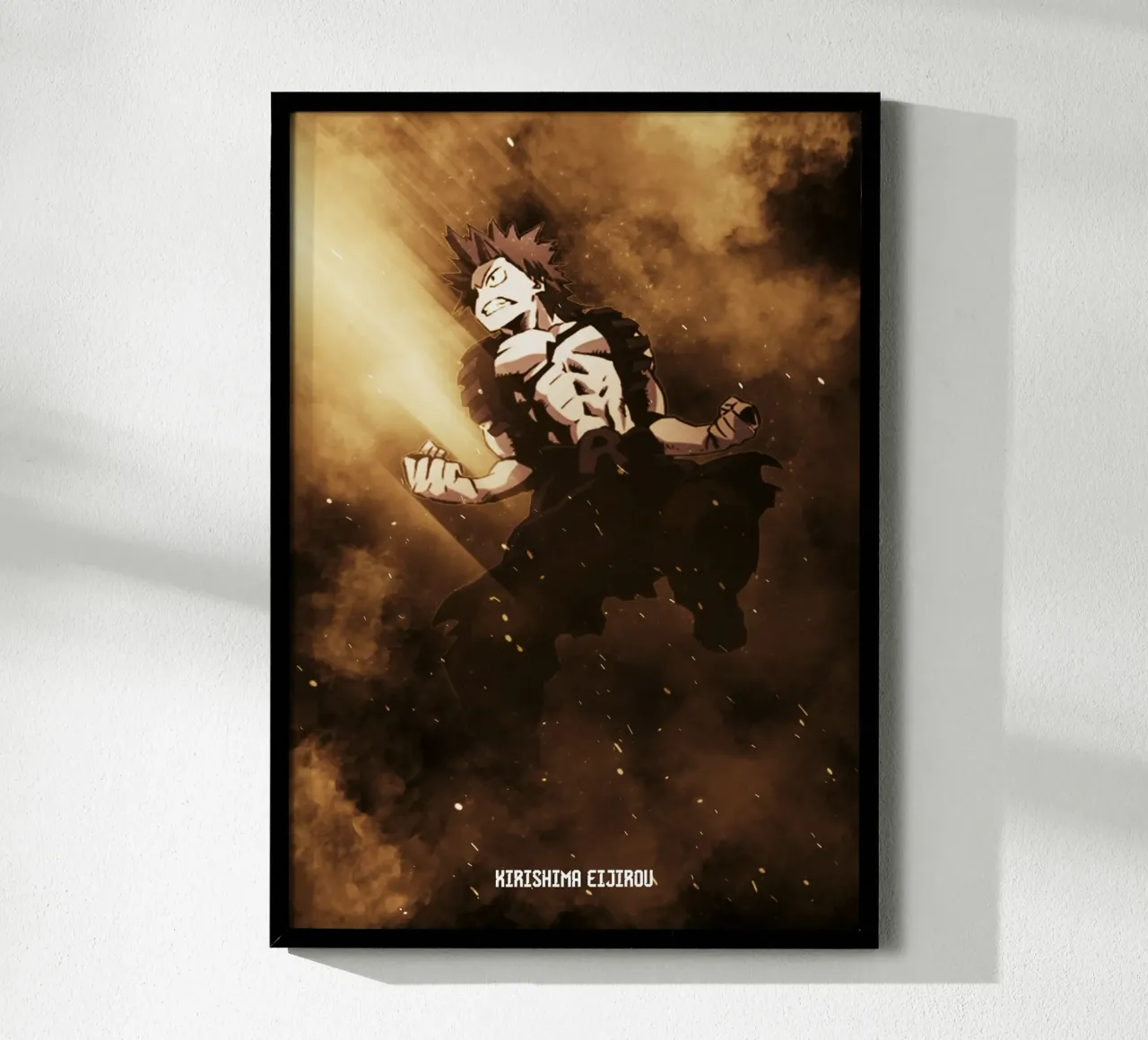 Kirishima Eijirou poster con telaio in legno da FreeArtStudio