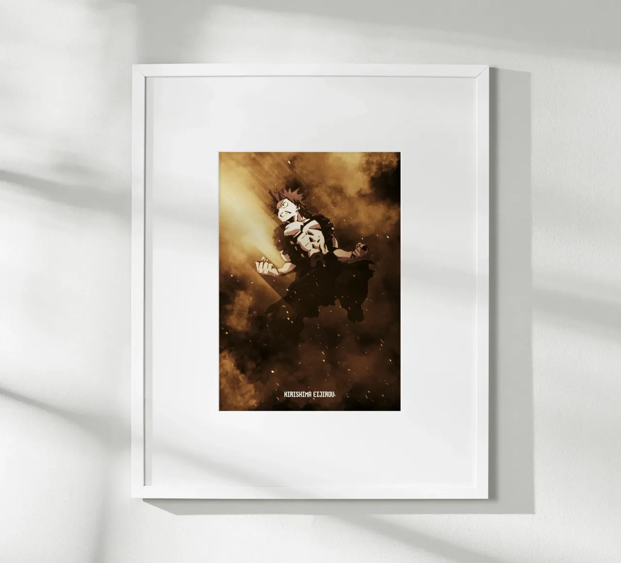 Kirishima Eijirou poster con telaio in legno da FreeArtStudio