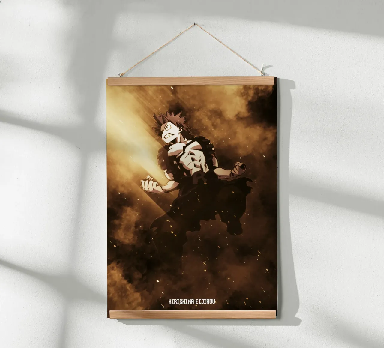 Kirishima Eijirou poster con telaio in legno da FreeArtStudio