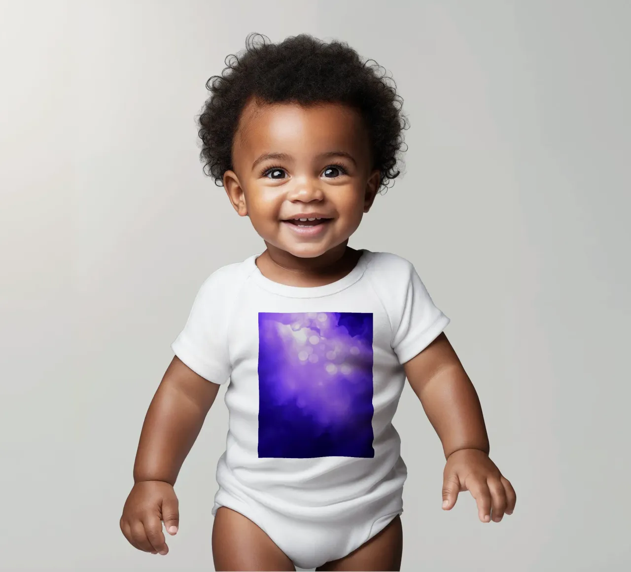 Fond abstrait violet avec des points lumineux doux body bébé de DesignDoodle
