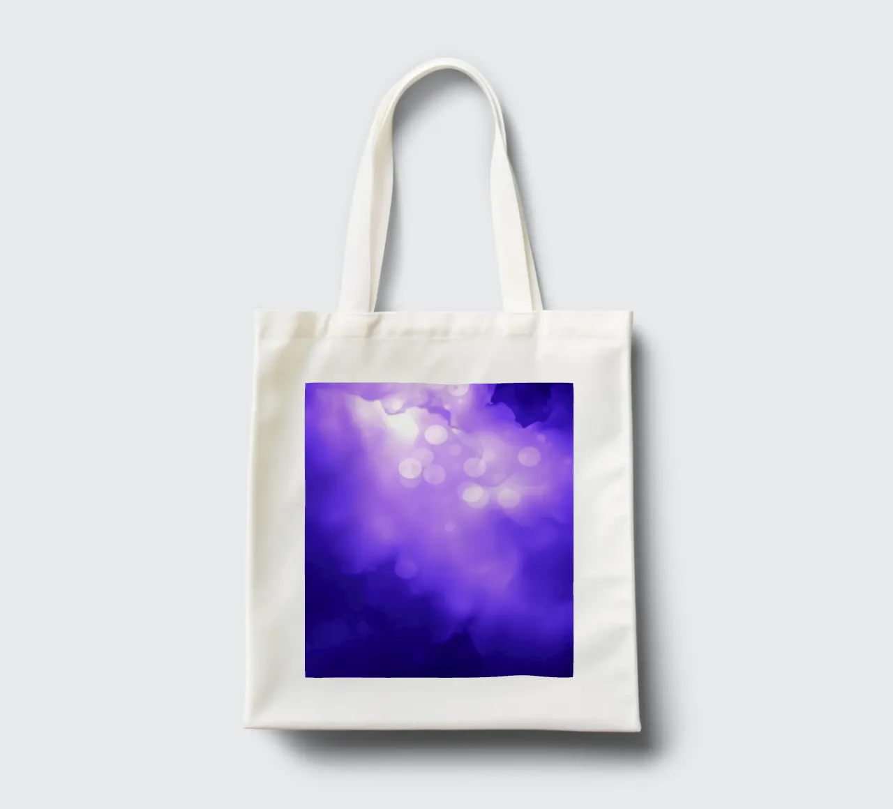 Abstract purple background with soft glowing dots tote bag by DesignDoodle