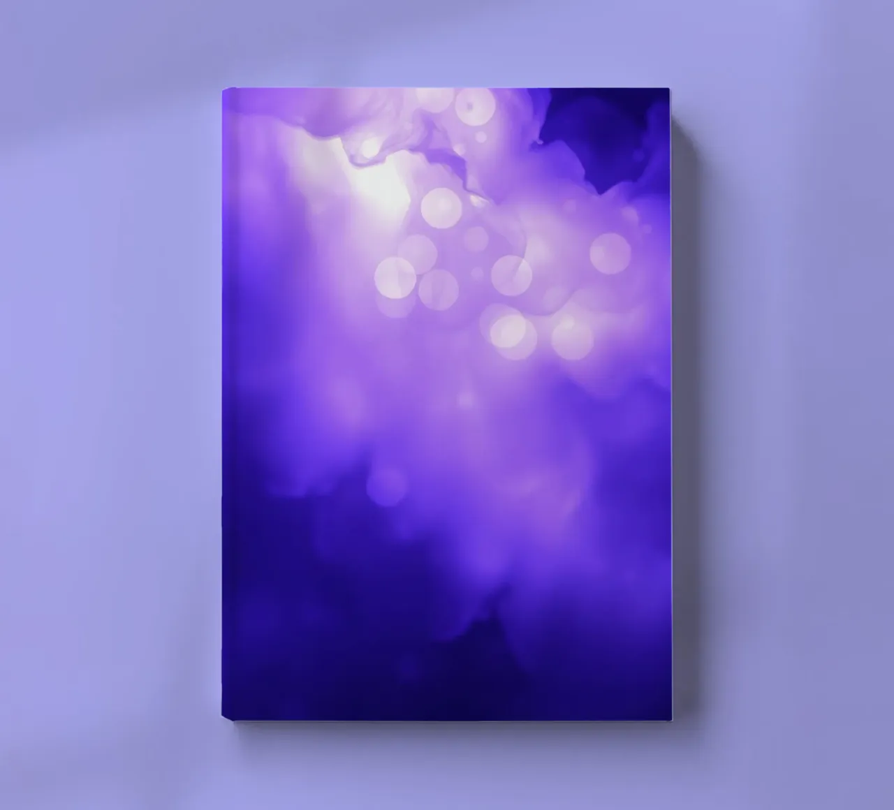 Abstract purple background with soft glowing dots notebook by DesignDoodle