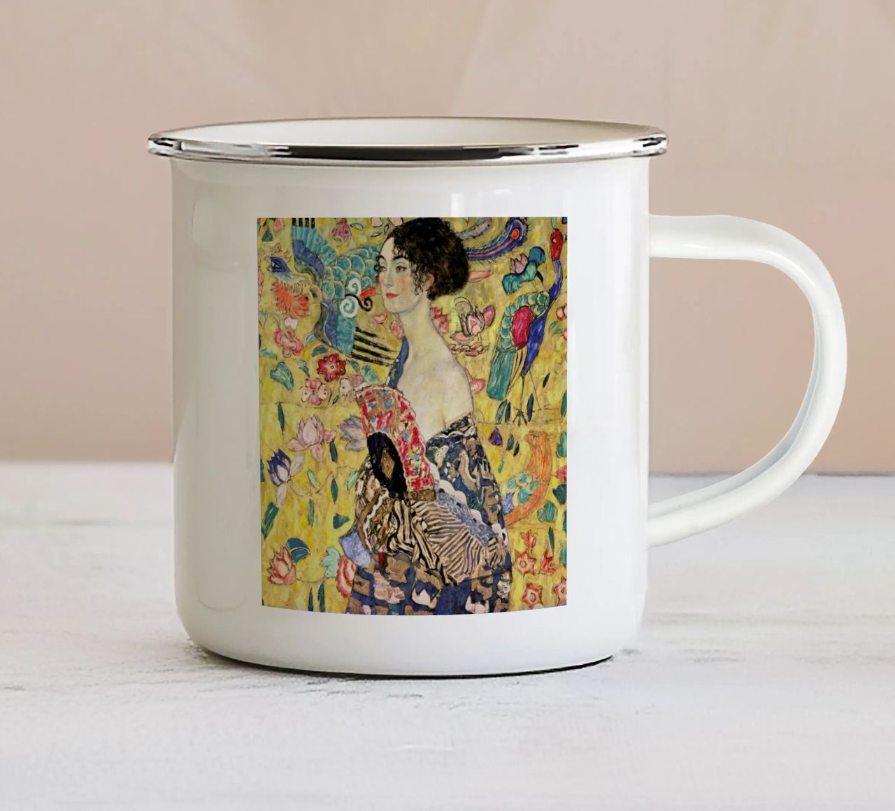 Klimt - Lady with Fan tazza in smalto da ARTOTHEK