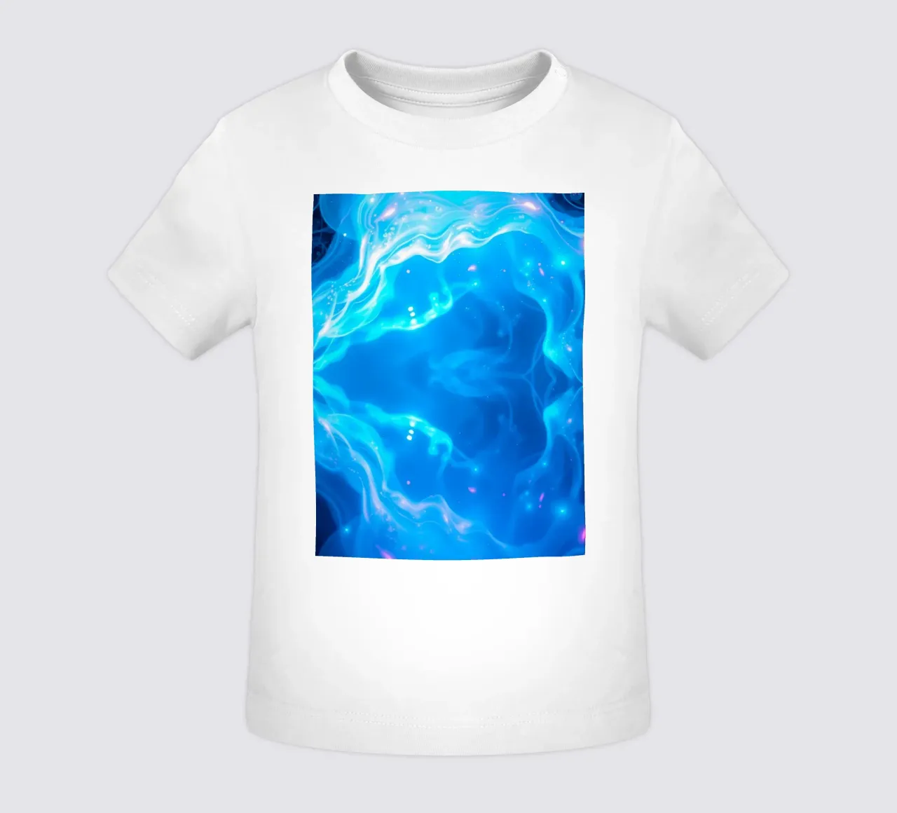 Vibrant blue abstract relaxing design visual appeal baby t-shirt by DesignDoodle