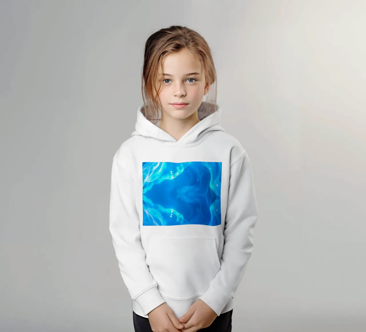 Design abstrait bleu vibrant et relaxant attrait visuel sweat à capuche enfant de DesignDoodle