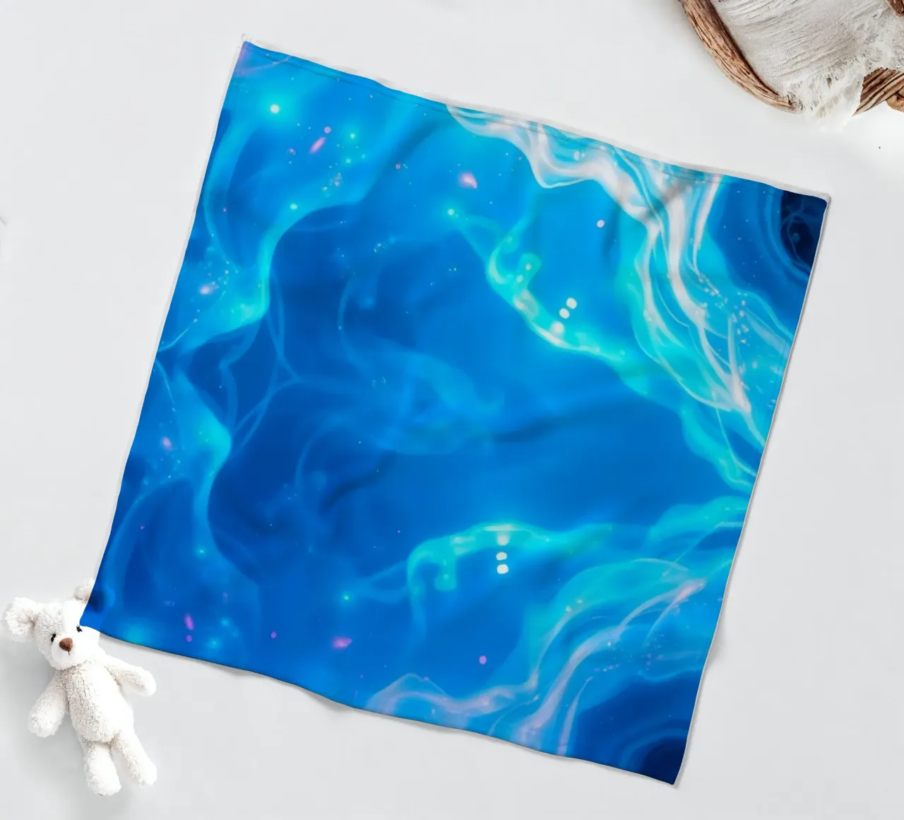 Levendig blauw abstract ontspannend ontwerp visuele aantrekkingskracht fleecedeken van DesignDoodle