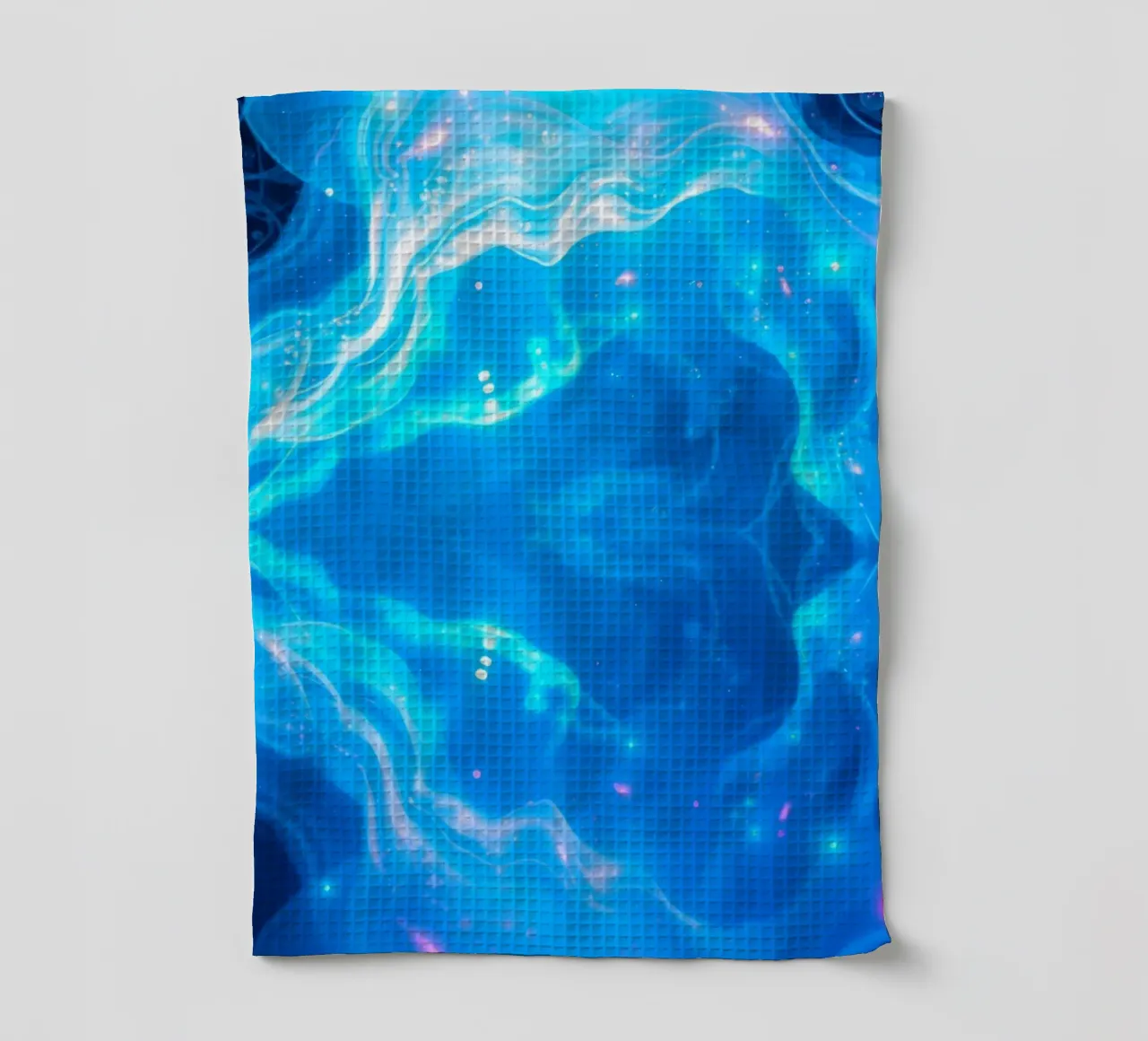 Design abstrait bleu vibrant et relaxant attrait visuel torchon de DesignDoodle