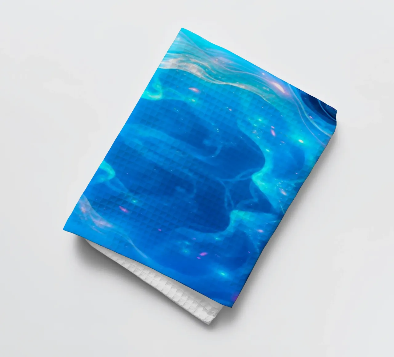Design abstrait bleu vibrant et relaxant attrait visuel torchon de DesignDoodle