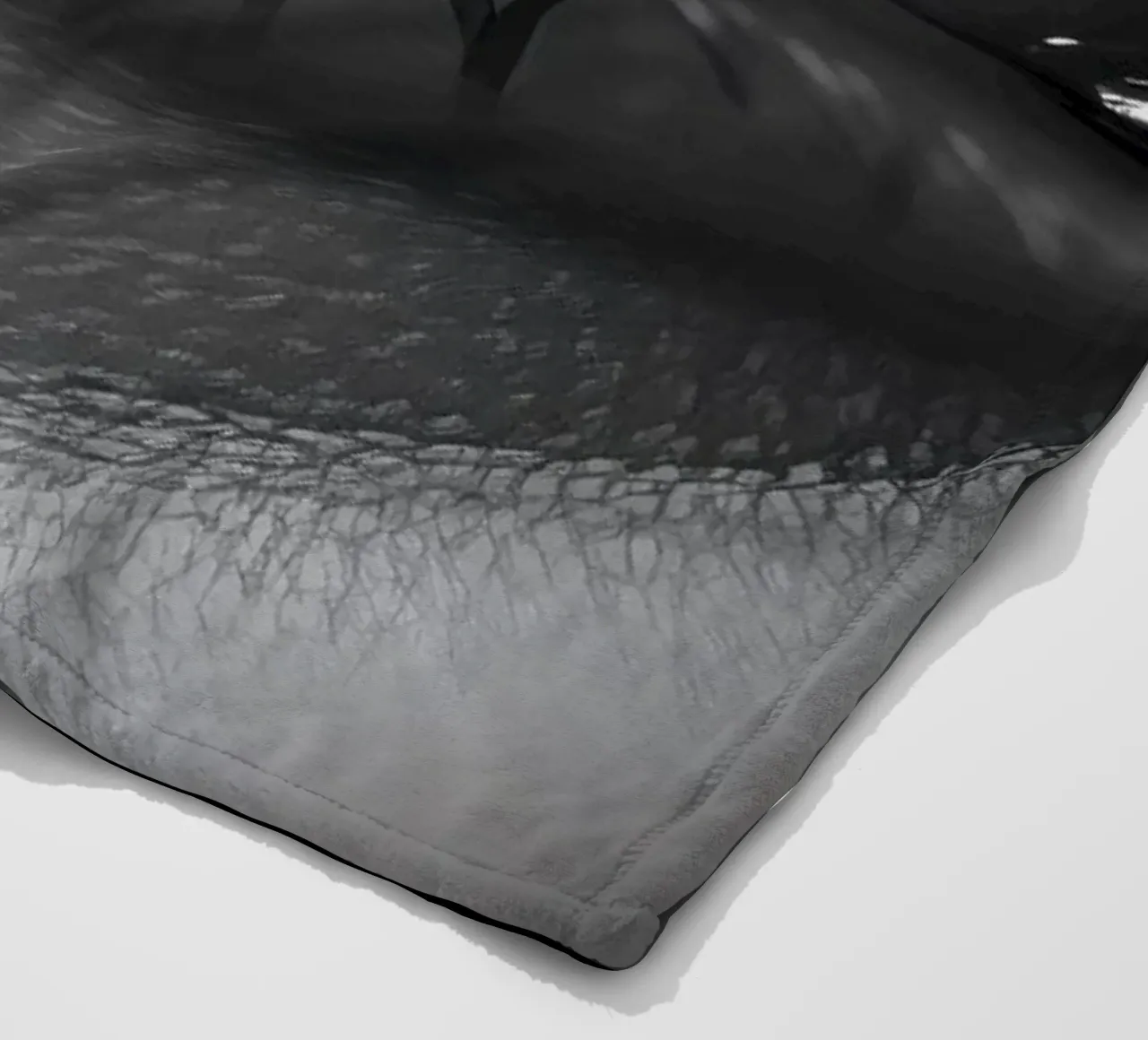 Primo piano di un occhio profondo in bianco e nero con ciglia dettagliate coperta in pile da DesignDoodle