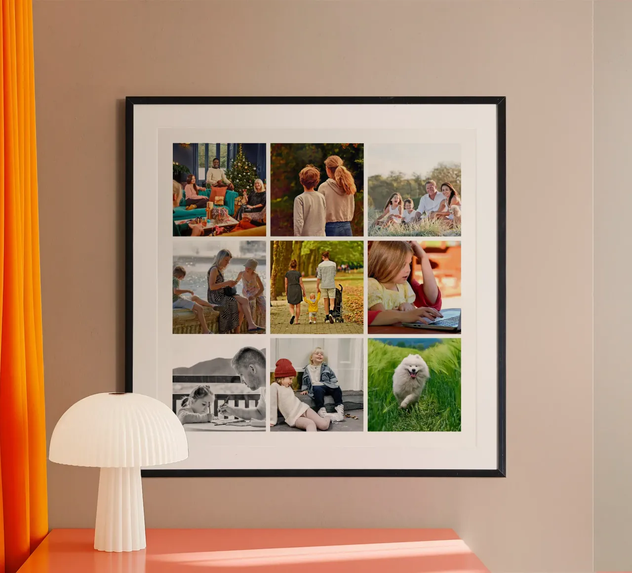 Custom 9 Photo Grid poster by Paigaam Studio