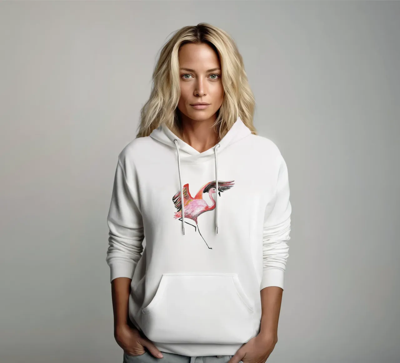 Flamingo felpa con cappuccio da Femke Zwaan