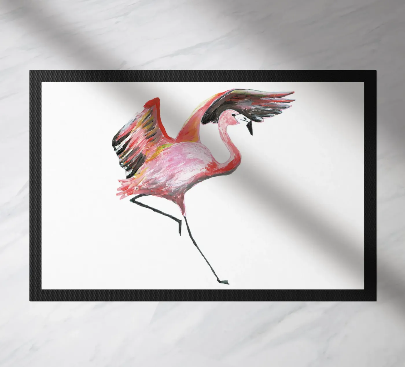 Flamingo deurmat van Femke Zwaan