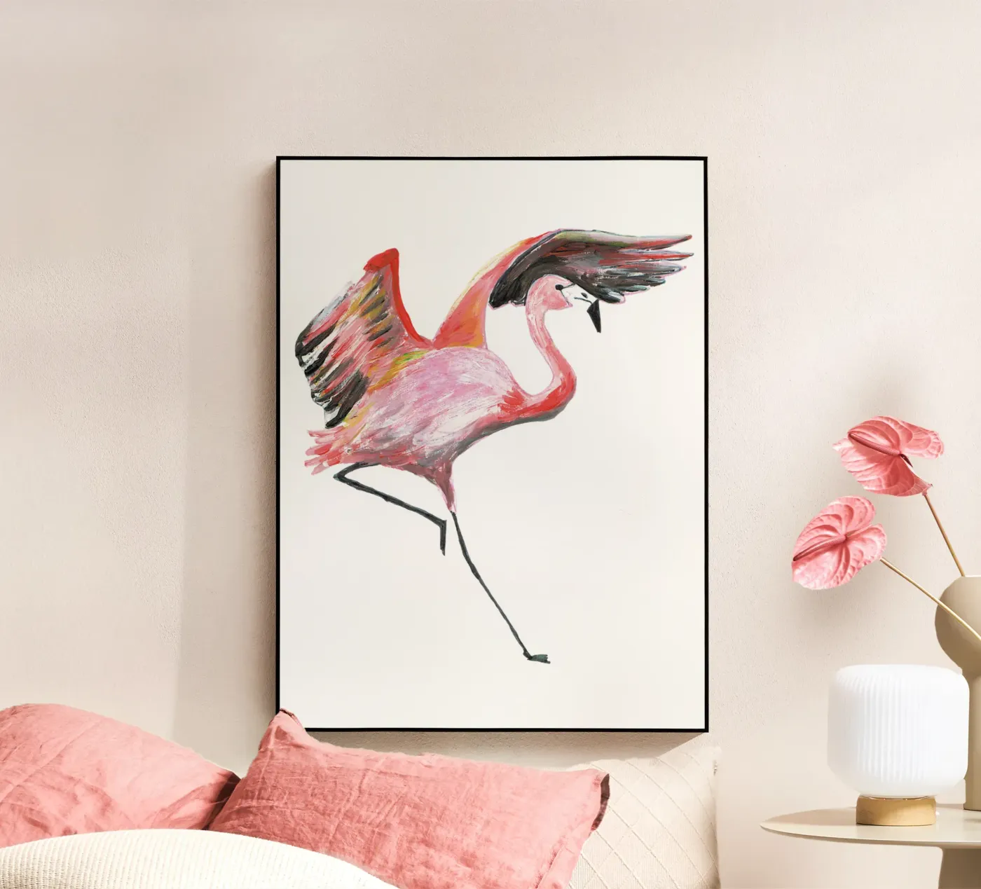 Flamingo Acryl-Glas von Femke Zwaan