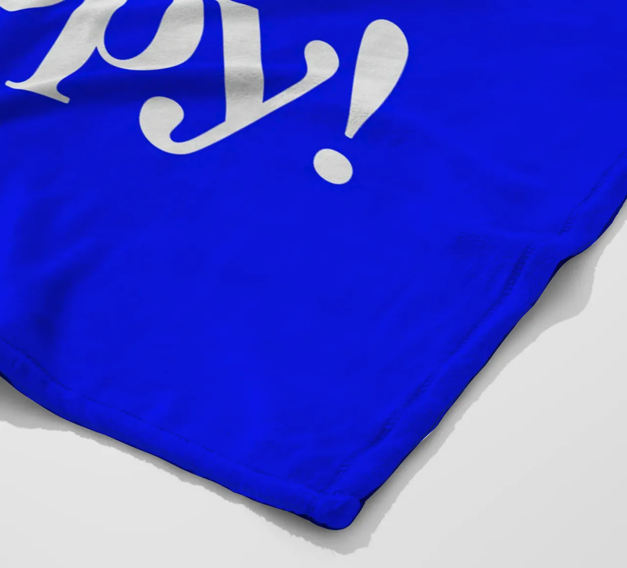 Don't Worry Be Happy Positieve Upbeat Typografie Print Blauw fleecedeken van THE MOTIVATED TYPE