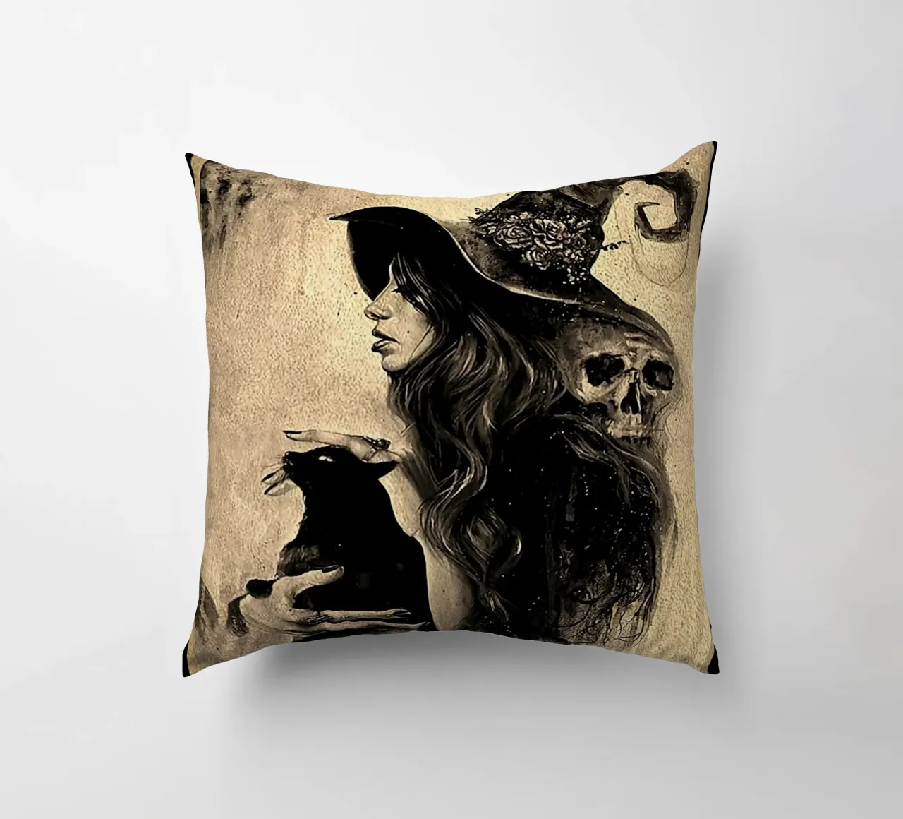Cat Black e Witch - Perdi la tua mente, trova la tua anima cuscino da Aaronshop