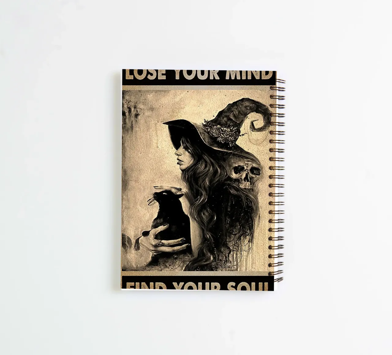 Cat Black And Witch – Lose Your Mind, Find Your Soul spiral notebook by Aaronshop