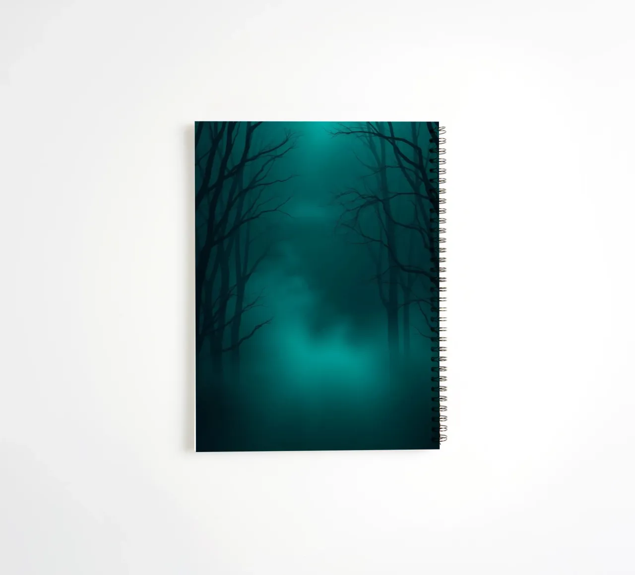 Mysterious forest backdrop with ethereal lighting spiral notebook by DesignDoodle