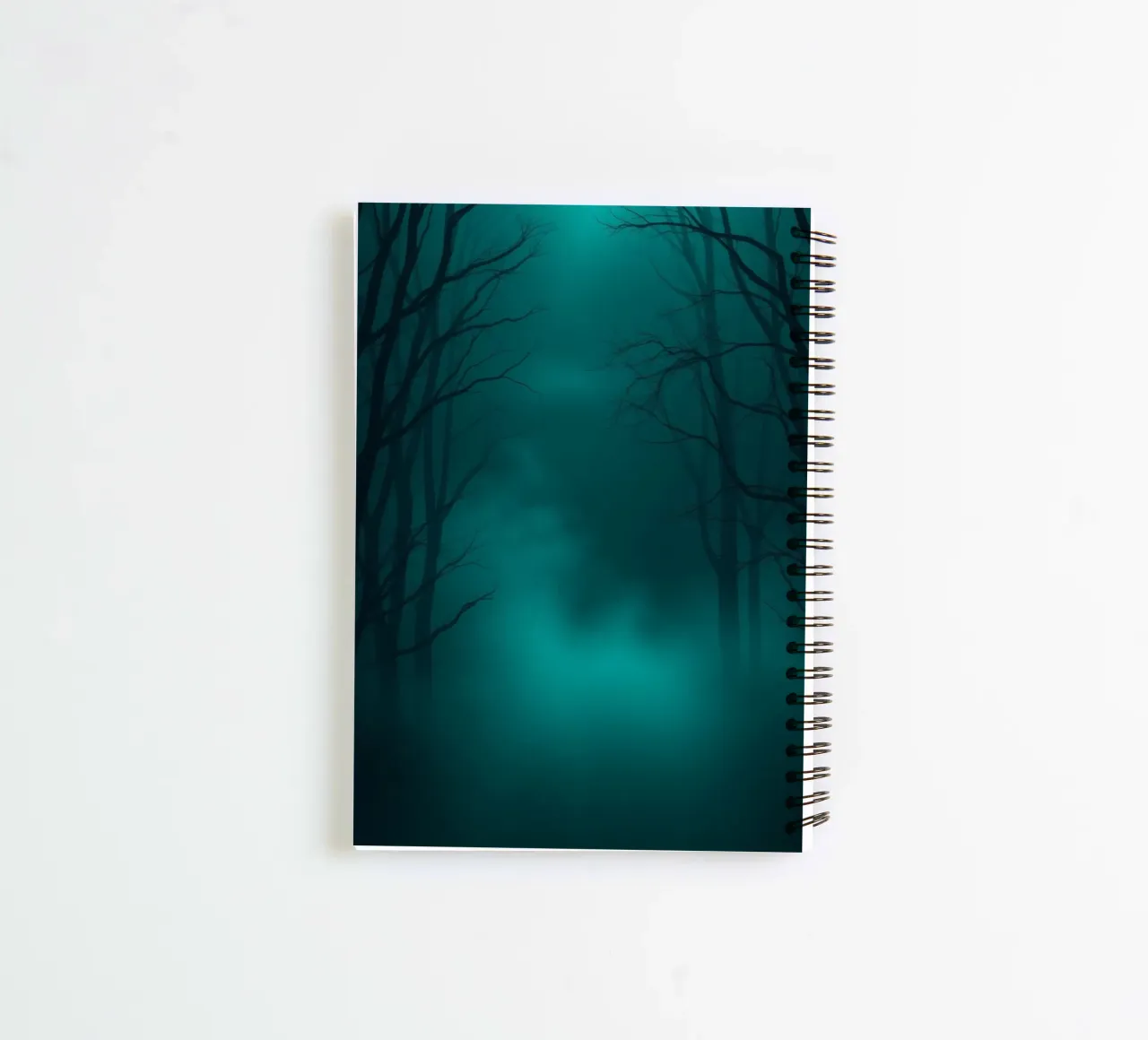 Mysterious forest backdrop with ethereal lighting spiral notebook by DesignDoodle