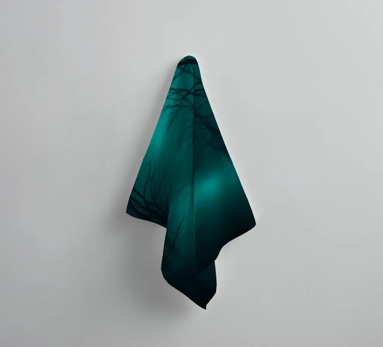 Mysterious forest backdrop with ethereal lighting towel by DesignDoodle