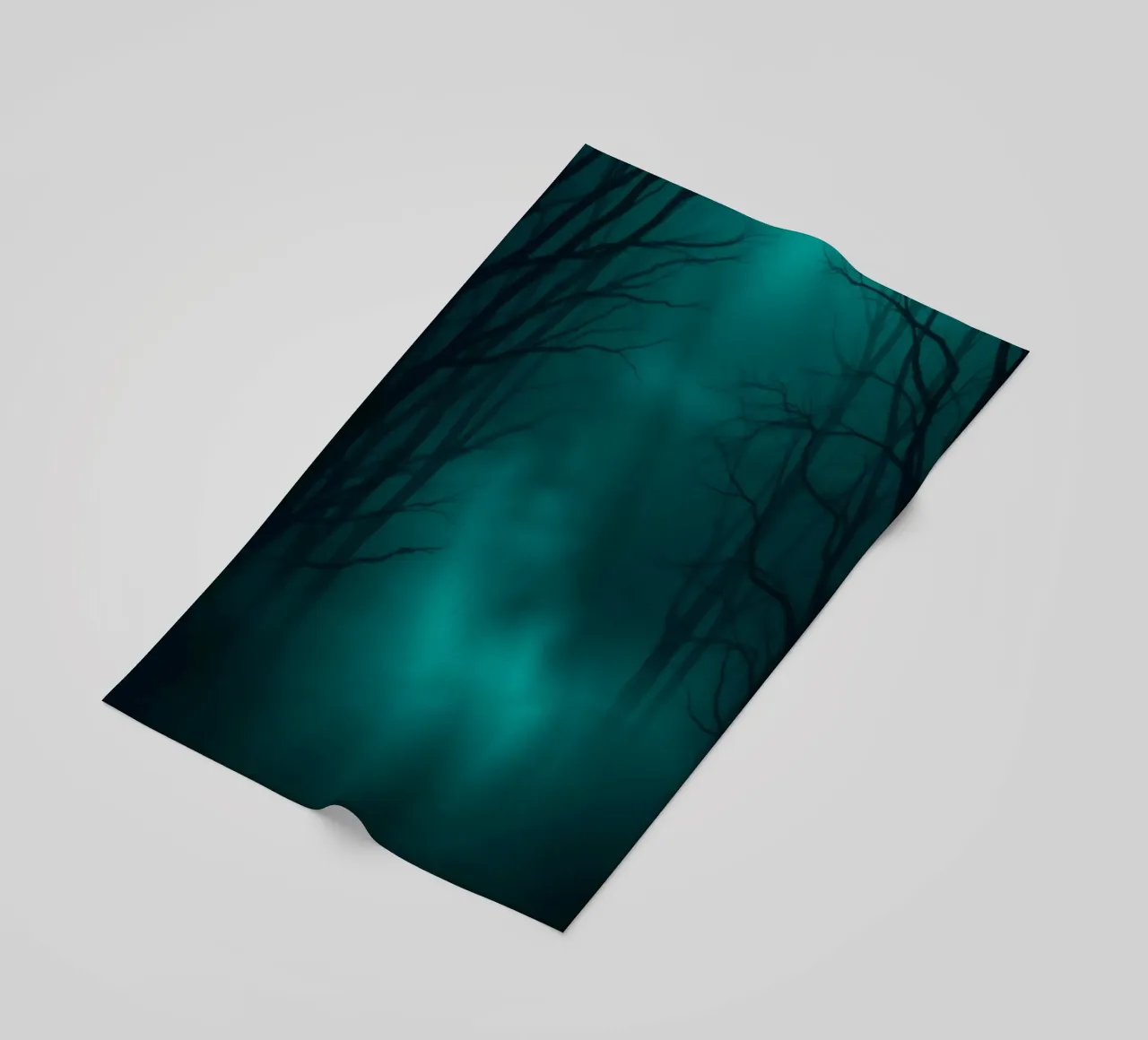 Mysterious forest backdrop with ethereal lighting beach towel by DesignDoodle