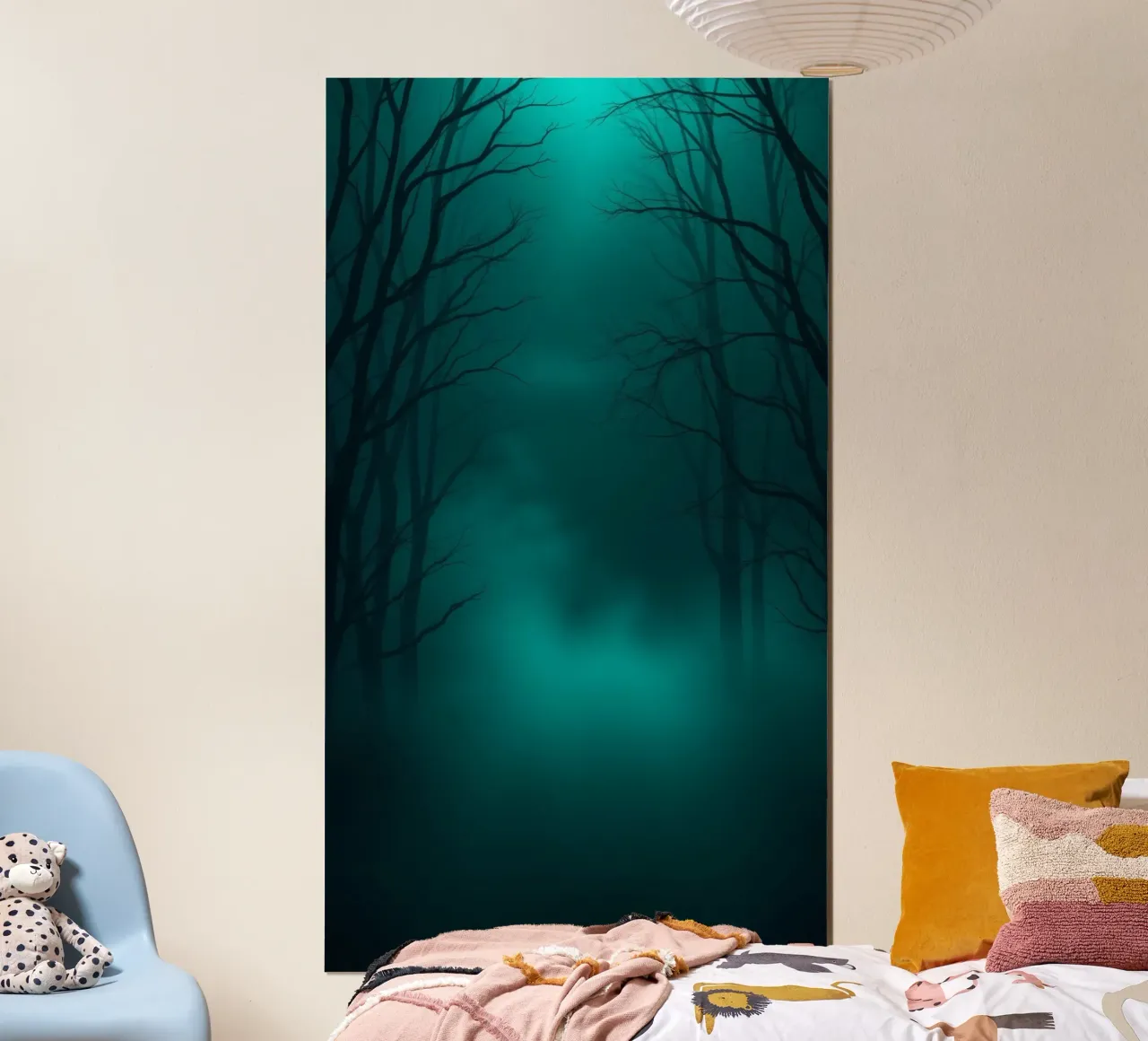 Sfondo misterioso della foresta con illuminazione eterea carta hahnemühle da DesignDoodle