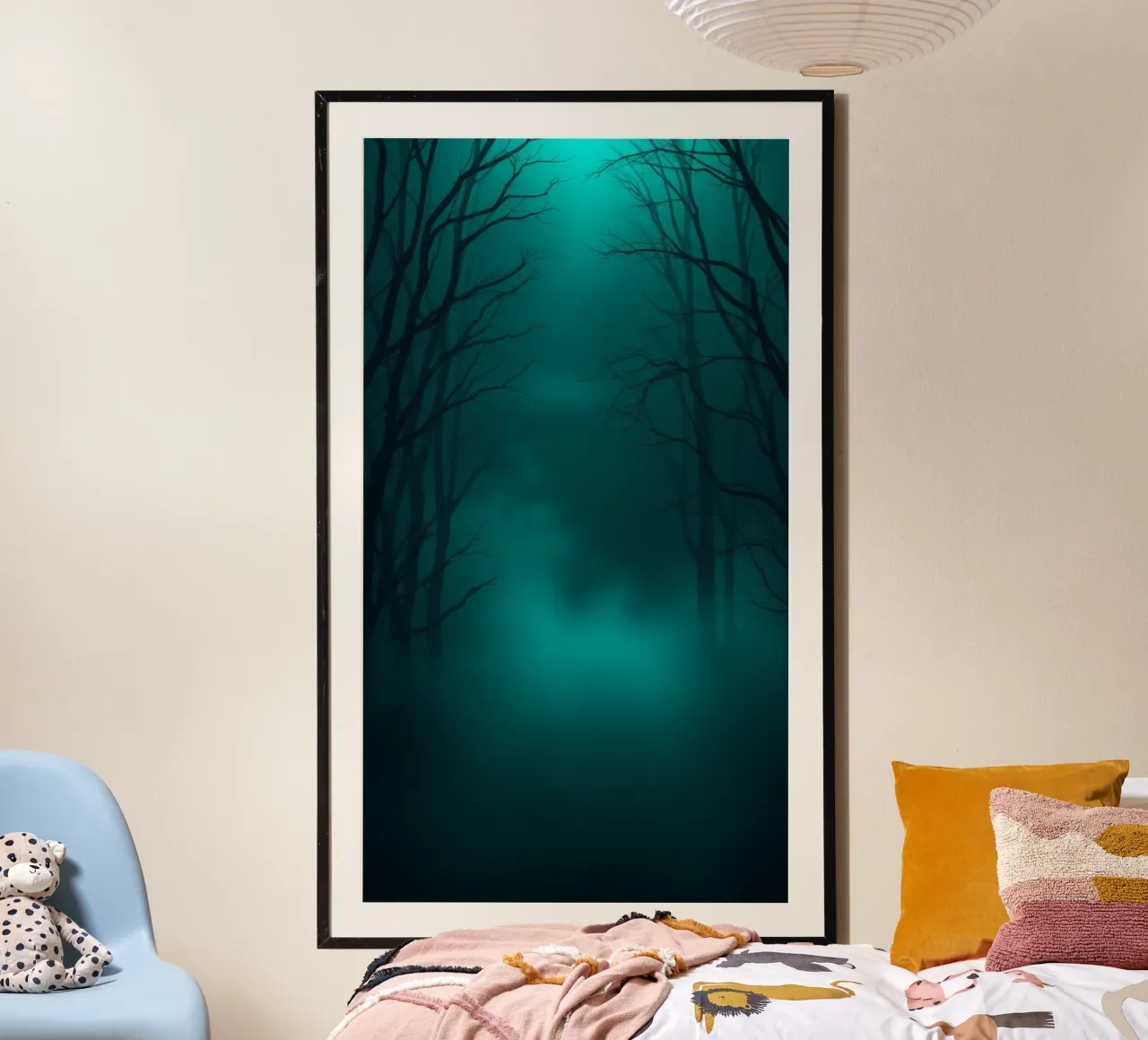 Sfondo misterioso della foresta con illuminazione eterea carta hahnemühle da DesignDoodle