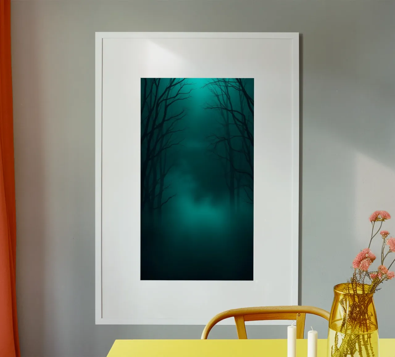 Arrière-plan de forêt mystérieuse avec éclairage éthéré hahnemühle de DesignDoodle
