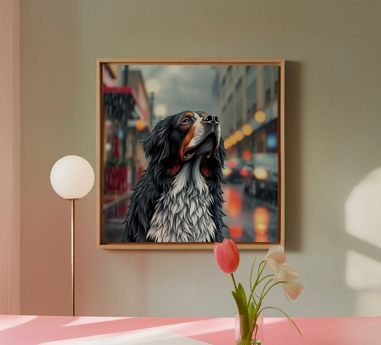 Beautiful Bernese Mountain Dog #15 canvas with Floater frame by Yumis.Beargang.and.Me