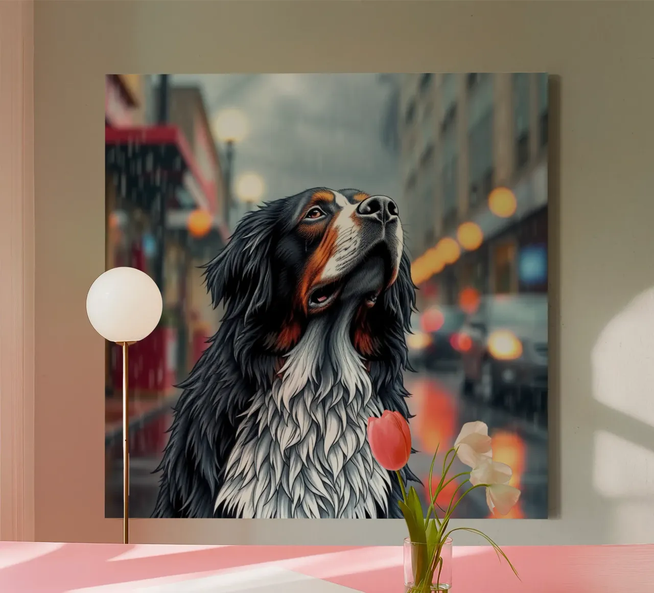 Beautiful Bernese Mountain Dog #15 canvas with Floater frame by Yumis.Beargang.and.Me