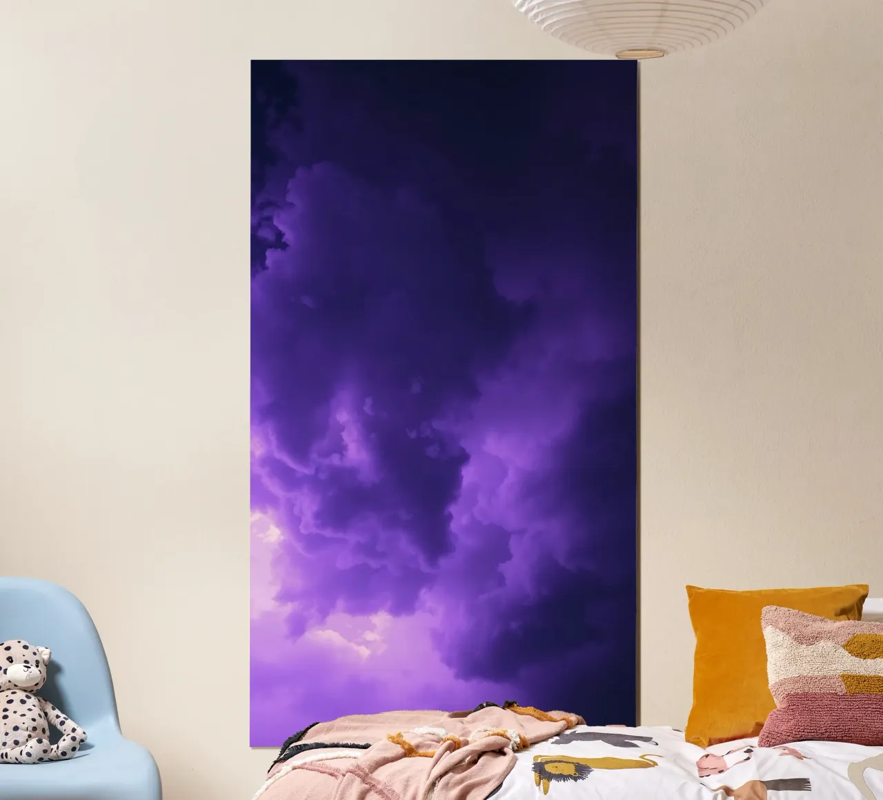 Le nuvole viola che riempiono il cielo creano un'arte accattivante. carta hahnemühle da DesignDoodle