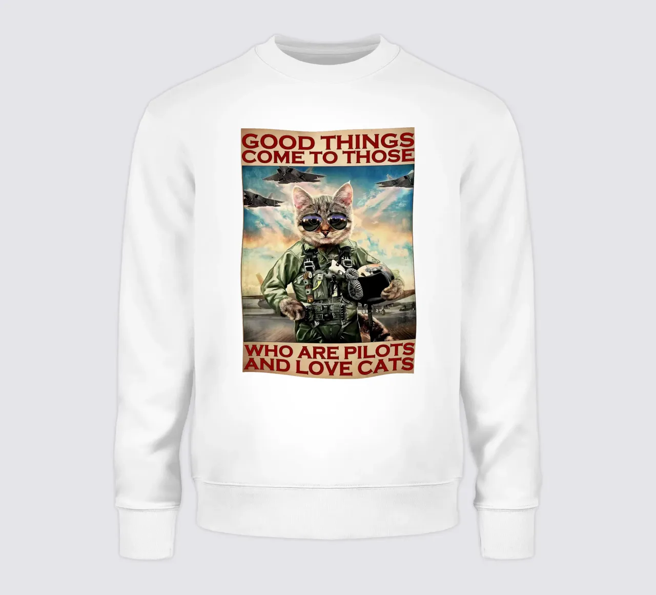 Le cose belle arrivano a coloro che sono piloti e amano i gatti felpa da Aaronshop