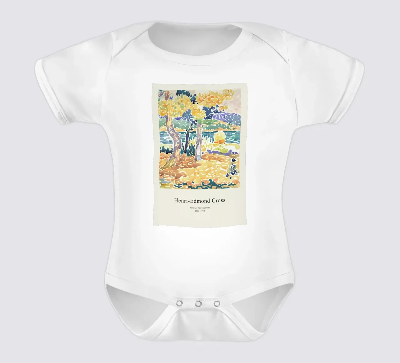 Henri-Edmond Cross - Pines on the Coastline body neonato maniche corte da Vintage by JUNIQE