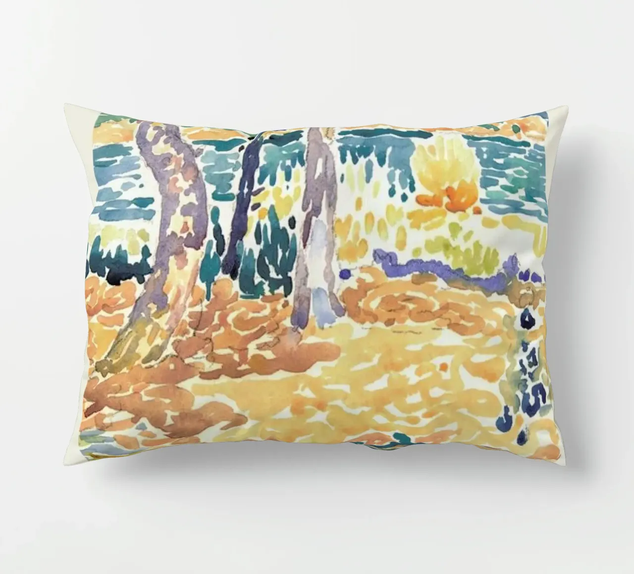 Henri-Edmond Cross - Pines on the Coastline cuscino da Vintage by JUNIQE