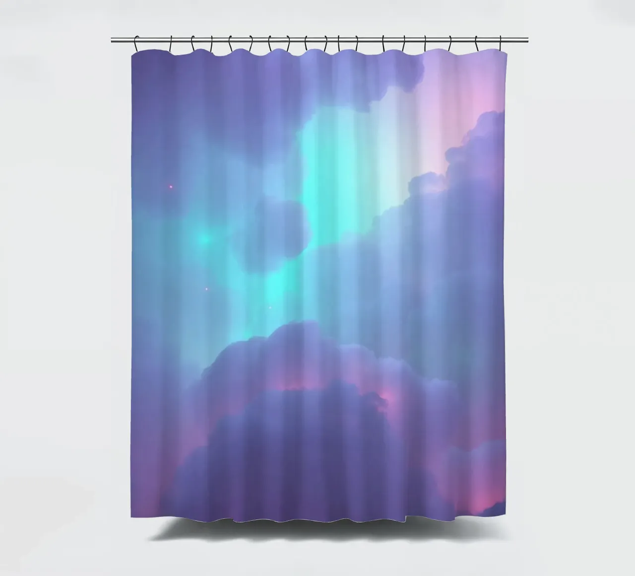 Dreamy abstract clouds in a vibrant color palette shower curtain by DesignDoodle