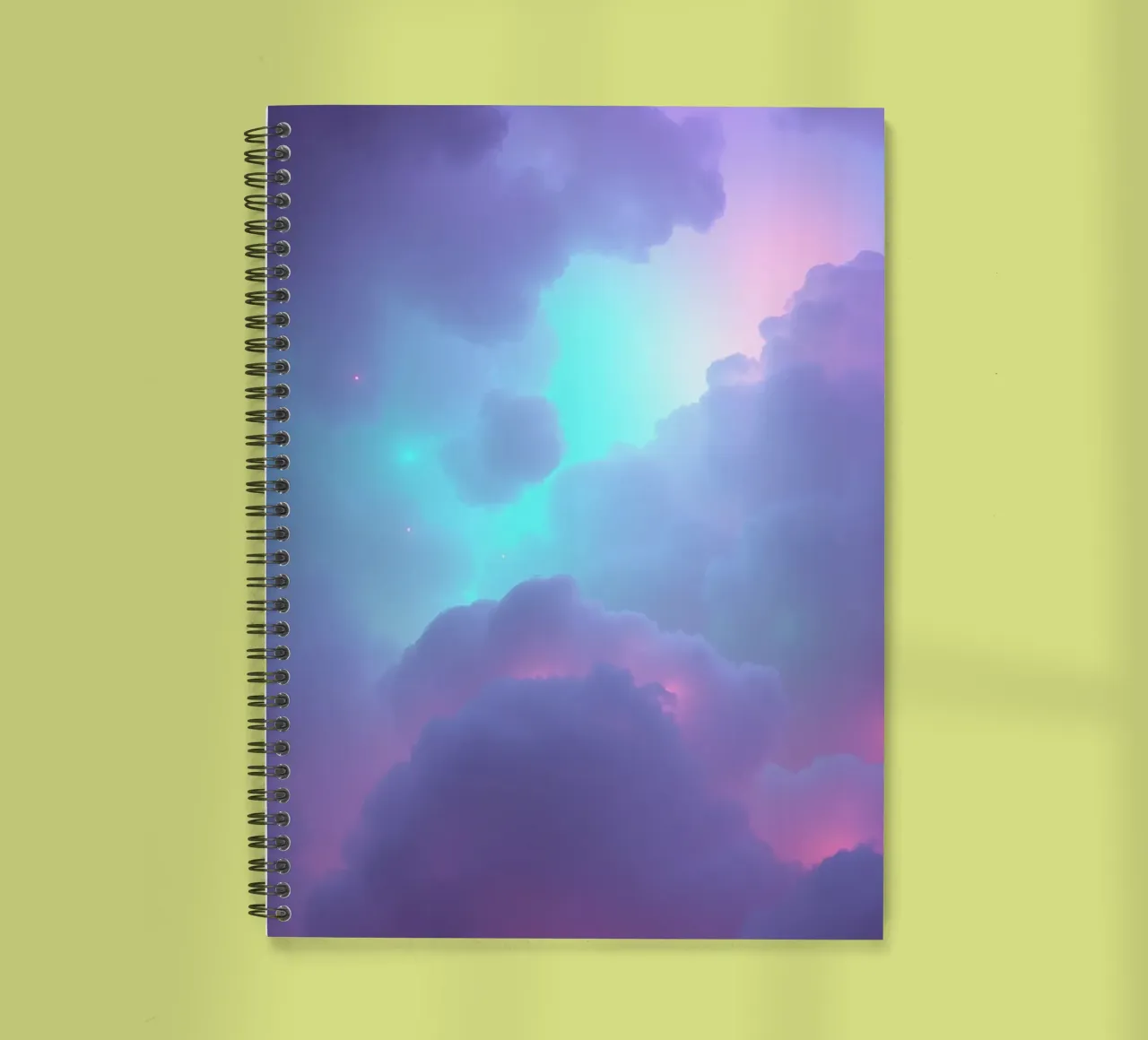 Dreamy abstract clouds in a vibrant color palette spiral notebook by DesignDoodle