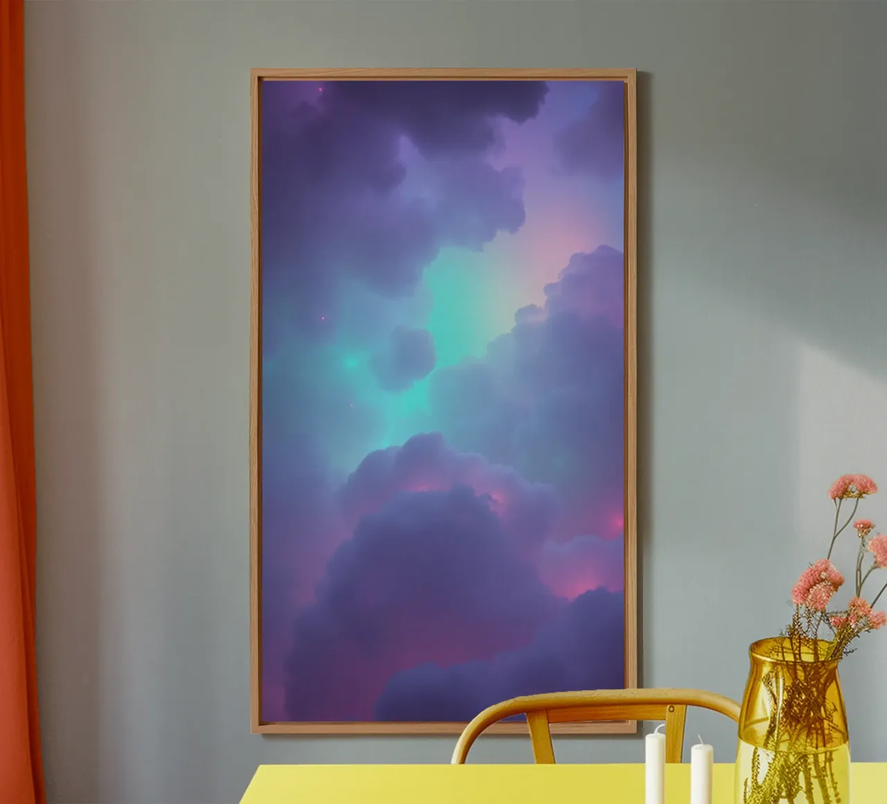 Nuvole astratte e sognanti in una vivace tavolozza di colori alluminio dibond da DesignDoodle