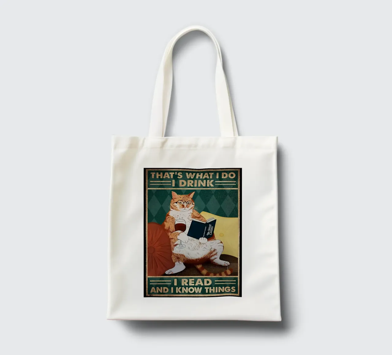 Cat That's What I Do I Drink I Read And I Know Things tote bag by Aaronshop