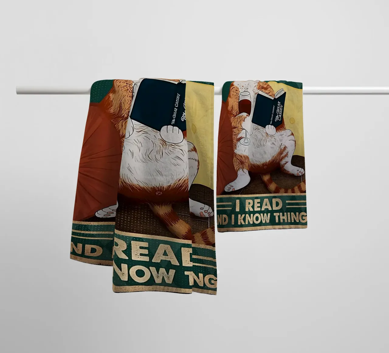 Cat That's What I Do I Drink I Read And I Know Things Handtuch von Aaronshop