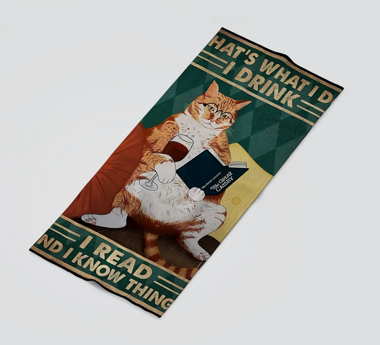Cat That's What I Do I Drink I Read And I Know Things Strandtuch von Aaronshop
