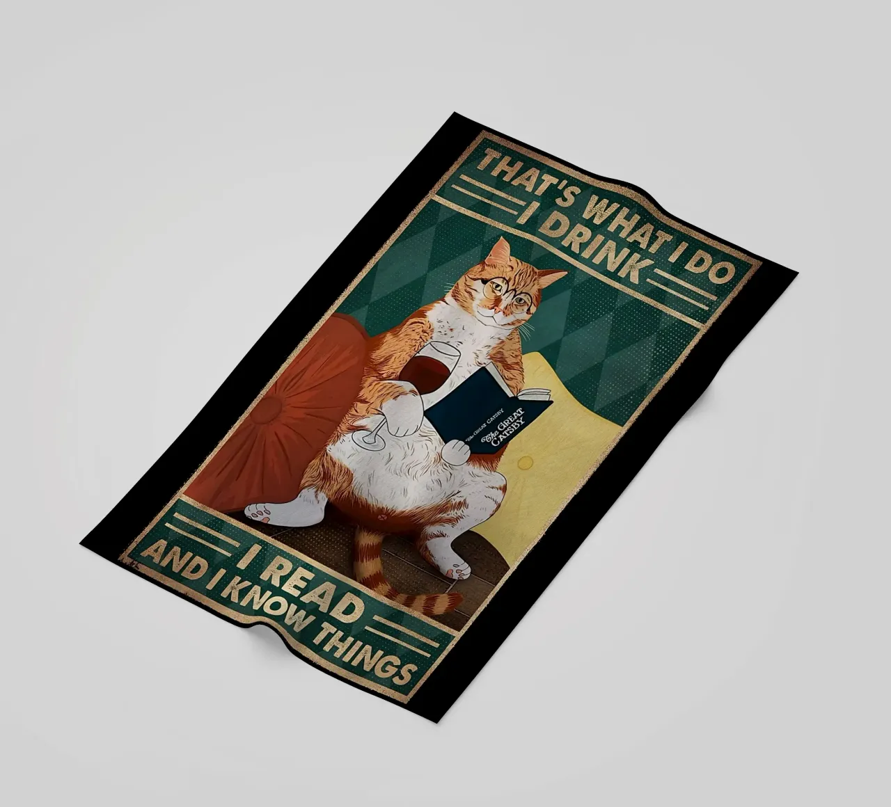 Cat That's What I Do I Drink I Read And I Know Things Strandtuch von Aaronshop