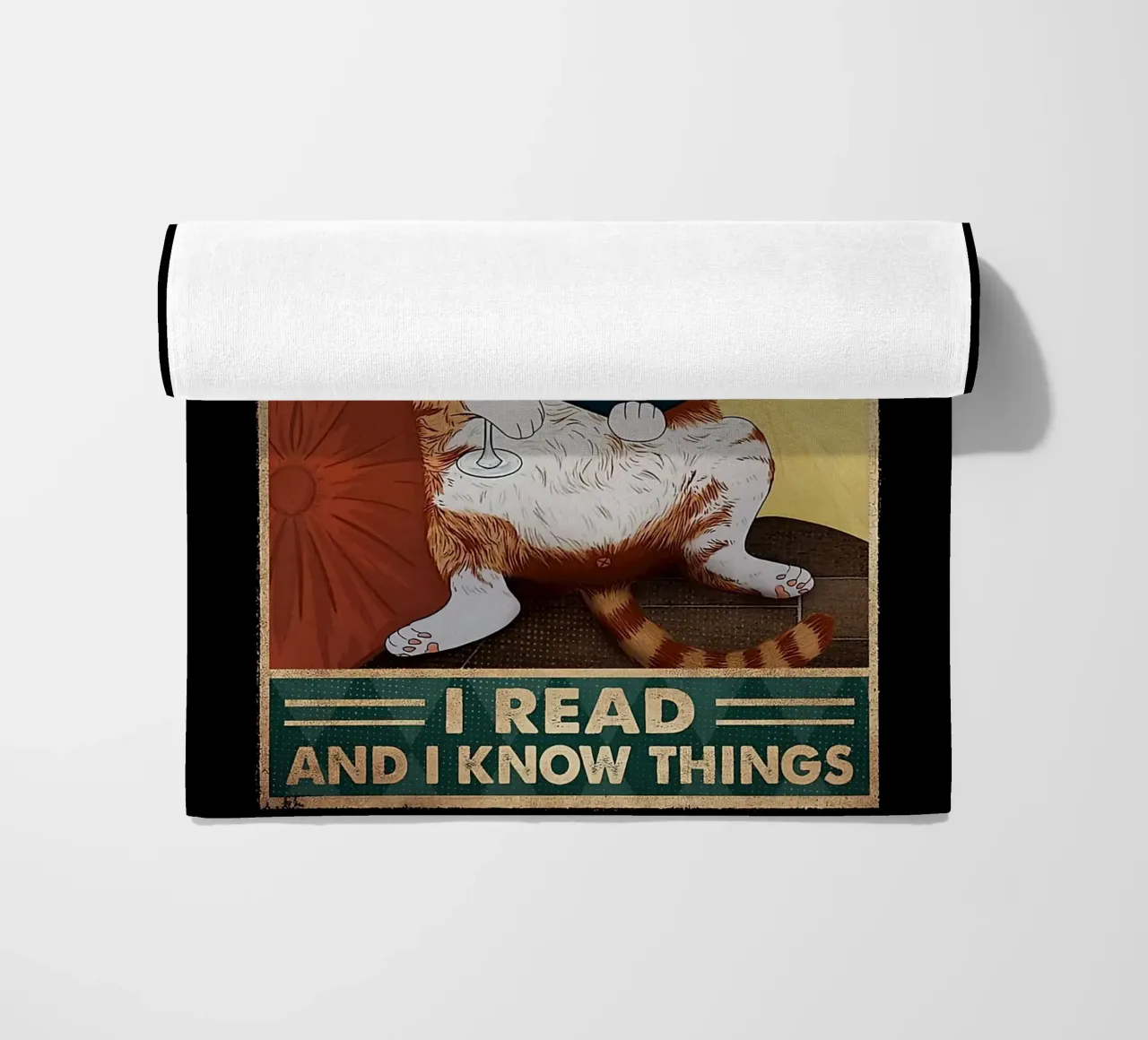 Cat That's What I Do I Drink I Read And I Know Things Strandtuch von Aaronshop