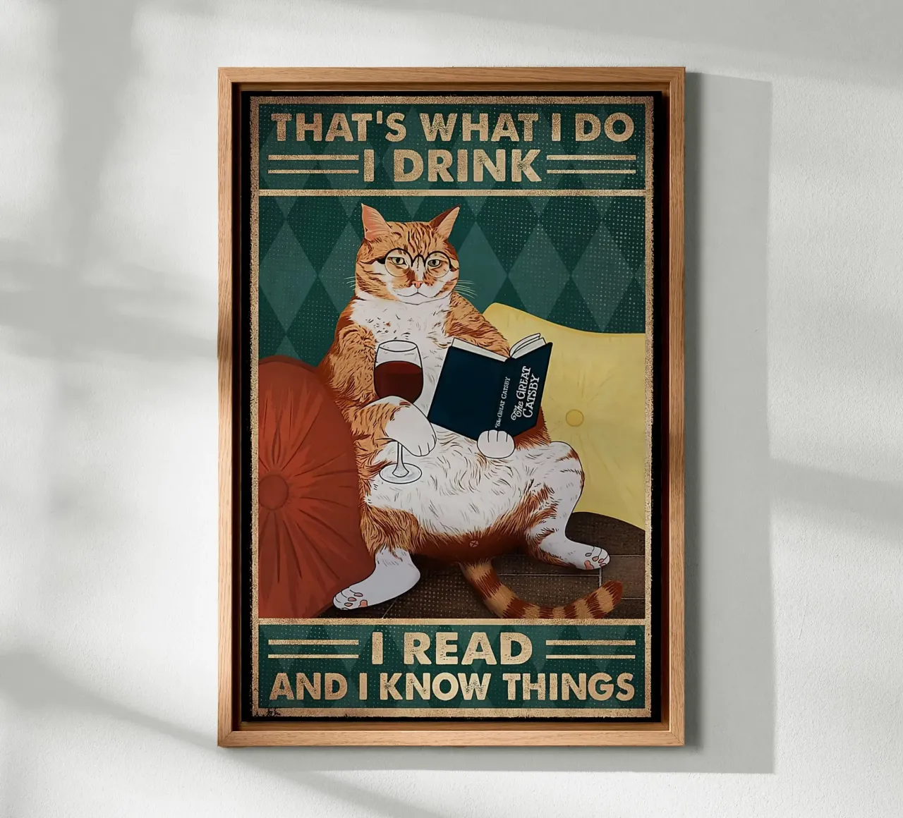 Cat That's What I Do I Drink I Read And I Know Things Alu-Dibond von Aaronshop