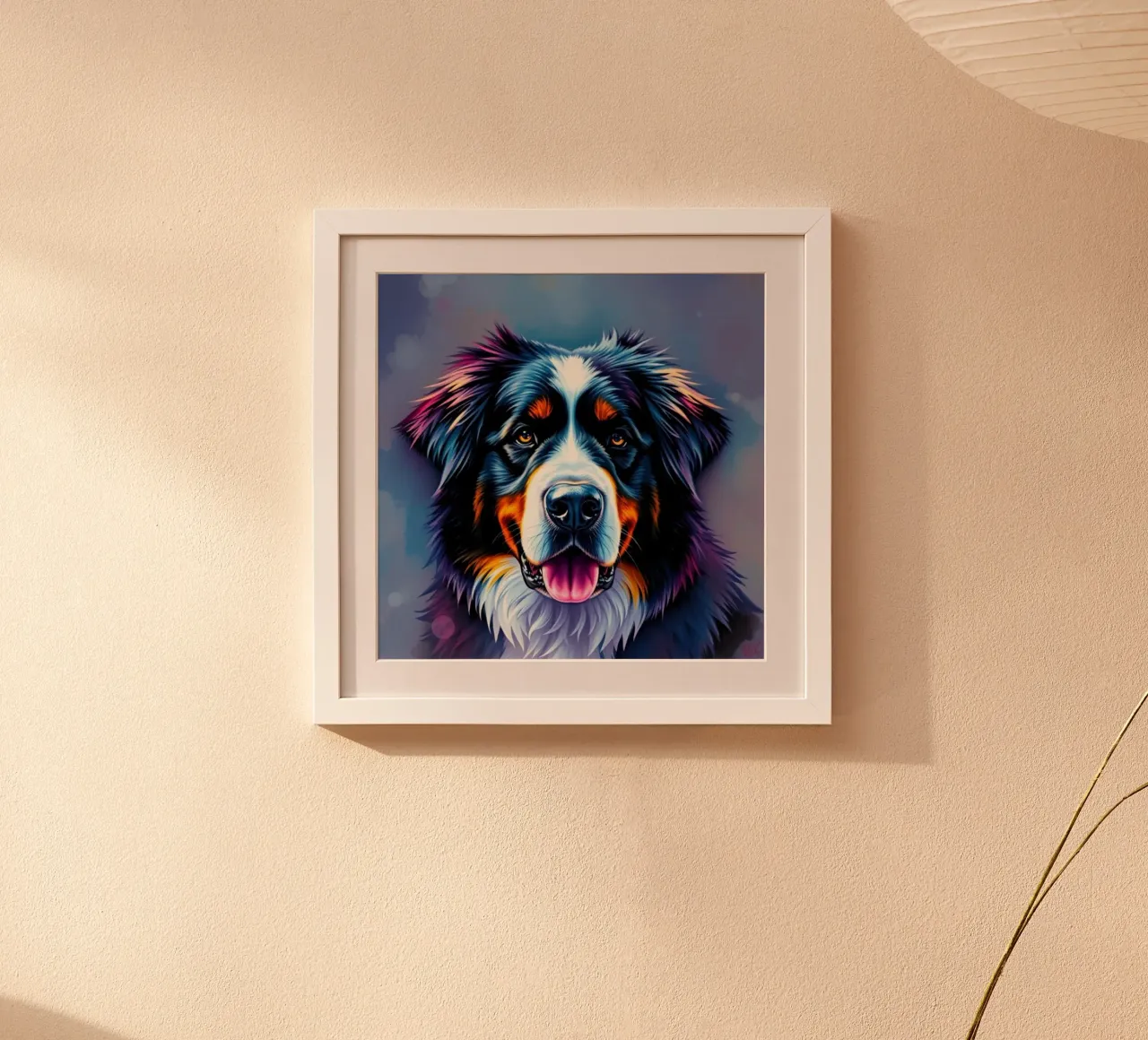 Bellissimo cane da montagna bernese #17 poster con telaio in plastica da Yumis.Beargang.and.Me